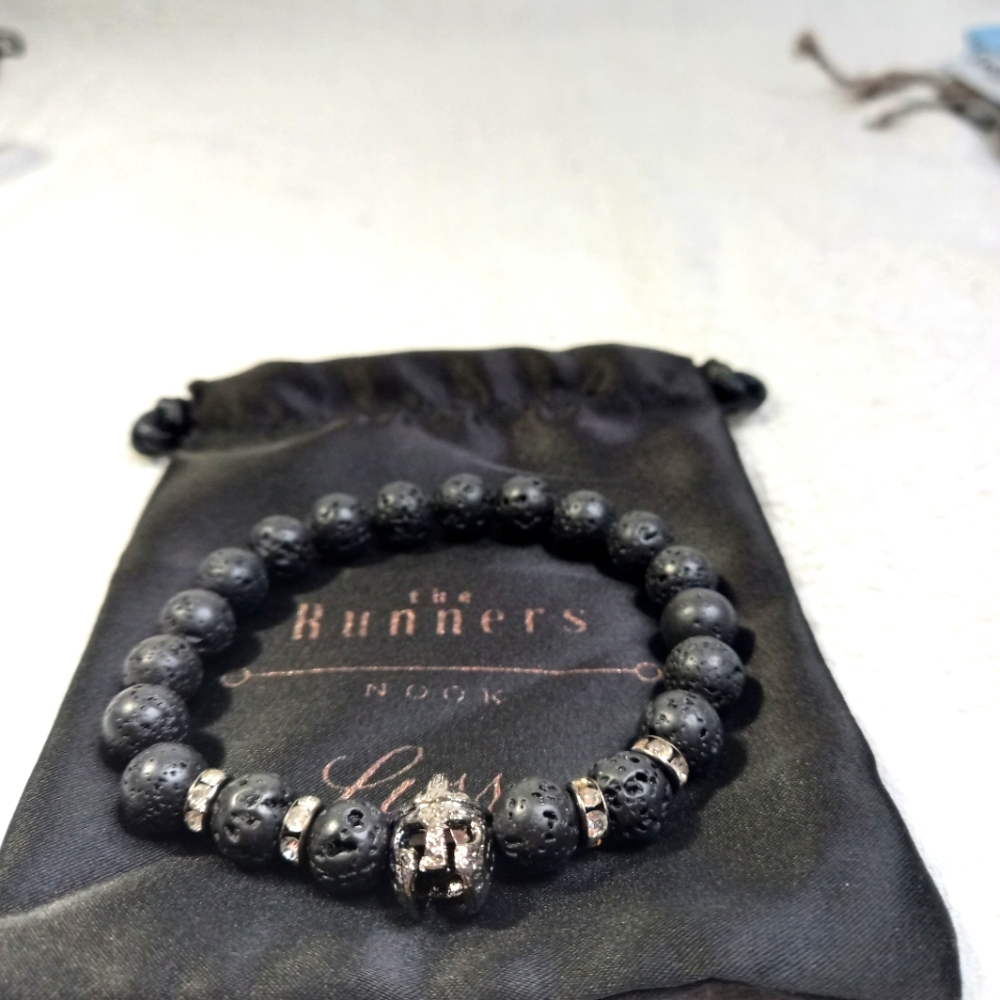 Vintage Lava Stone Beads Spartan Bracelet